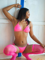 Loving her pink bikini and stroking her - Picture 8