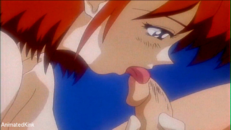 Cum hungry redhead anime hottie practicing her blowjob - Picture 10