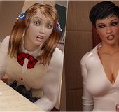 Busty 3d shemale teacher in black fishnet&hellip;