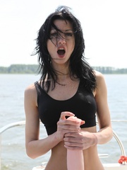 Crazy brunette in exclusive printed - XXX Dessert - Picture 15