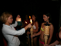 A group of naked girls with blindfolds have - XXX Dessert - Picture 1