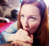 Sex hungry redhead bimbo in seethrough blue&hellip;