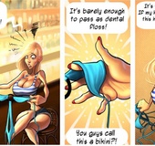 Two perverted dudes trying to persuade busty toon&hellip;