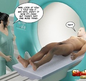 Dark haired cartoon shemale nurse stripteasing in&hellip;