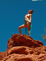 Hot Elaine in sunglasses and blue skirt - Picture 13