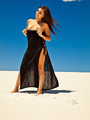 Gorgeous Honey in black dress takes it - Picture 3
