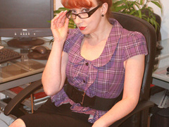 Red secretary in glasses and sexy lingerie - XXX Dessert - Picture 11