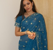 Naughty Indian teen Jasmine in blue sari gets&hellip;