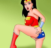 Sexy toon Supergirl rubbing her wet pussy through&hellip;