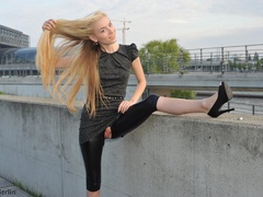 Nasty blonde chick in latex pants with a - XXX Dessert - Picture 9