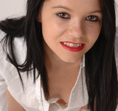 Sexy dark-haired girl in a white blouse and&hellip;
