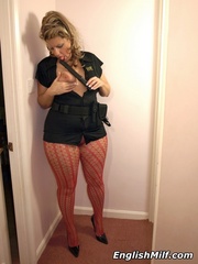 Fat blonde mom in a black dress and - Sexy Women in Lingerie - Picture 9