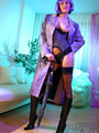 Lustful milf in a purple wig, trench and - Picture 2
