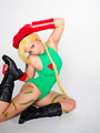 Sexy blonde girl scout in a red beret - Picture 2