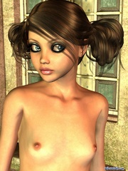 Cool brunette pigtailed 3d girl stayed naked - Cartoon Porn Pictures - Picture 5
