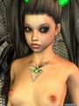 Lovely brunette3d toon teen with long - Picture 4