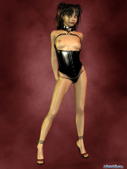 Cool 3d teen girl in a black latex corset and - Cartoon Porn Pictures - Picture 3