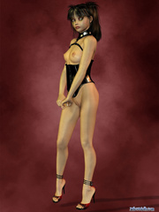 Cool 3d teen girl in a black latex corset and - Cartoon Porn Pictures - Picture 7