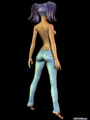 Cool 3d toon chick with purple pigtails - Picture 1