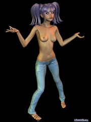 Cool 3d toon chick with purple pigtails and in - Cartoon Porn Pictures - Picture 6
