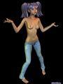 Cool 3d toon chick with purple pigtails - Picture 6