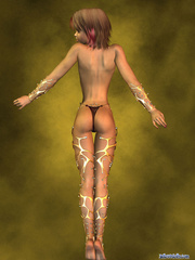 Awesome 3d toon teen in sexy gold thong and - Cartoon Porn Pictures - Picture 3