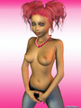 Cool pigtailed chick with pink hair in - Picture 2