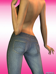 Cool pigtailed chick with pink hair in jeans - Cartoon Porn Pictures - Picture 8