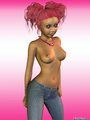 Cool pigtailed chick with pink hair in - Picture 9