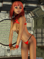 Cool 3d toon chick in sexy red latex costume - Cartoon Porn Pictures - Picture 7