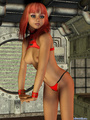Cool 3d toon chick in sexy red latex - Picture 7