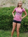 Nasty teen blonde in a pink vest taking - Picture 4