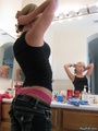 Hot petite blonde puts on her make-up in - Picture 13