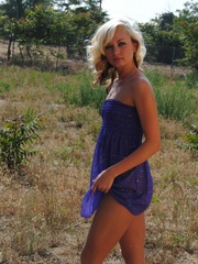 Lovely blonde teen in a blue dress - Sexy Women in Lingerie - Picture 13