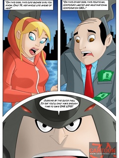 Nasty blonde in a red jumper paying Spiderman - Cartoon Sex - Picture 2