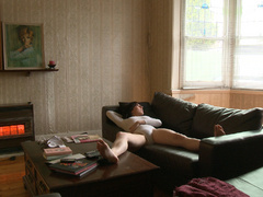 Brunette teen girl in a white body fondling her - XXXonXXX - Pic 1