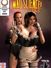 Two sexy 3d toon girl are made to kiss - BDSM Art Collection - Pic 1