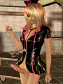 Blond 3D shemale in leather dress with - Picture 3