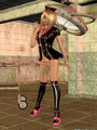 Blond 3D shemale in leather dress with - Picture 4