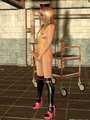 Blond 3D shemale in leather dress with - Picture 5