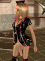 Blond 3D shemale in leather dress with - Picture 6