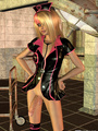 Blond 3D shemale in leather dress with - Picture 7