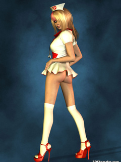 Sexy blond 3D shemale as a nurse - Cartoon Porn Pictures - Picture 3