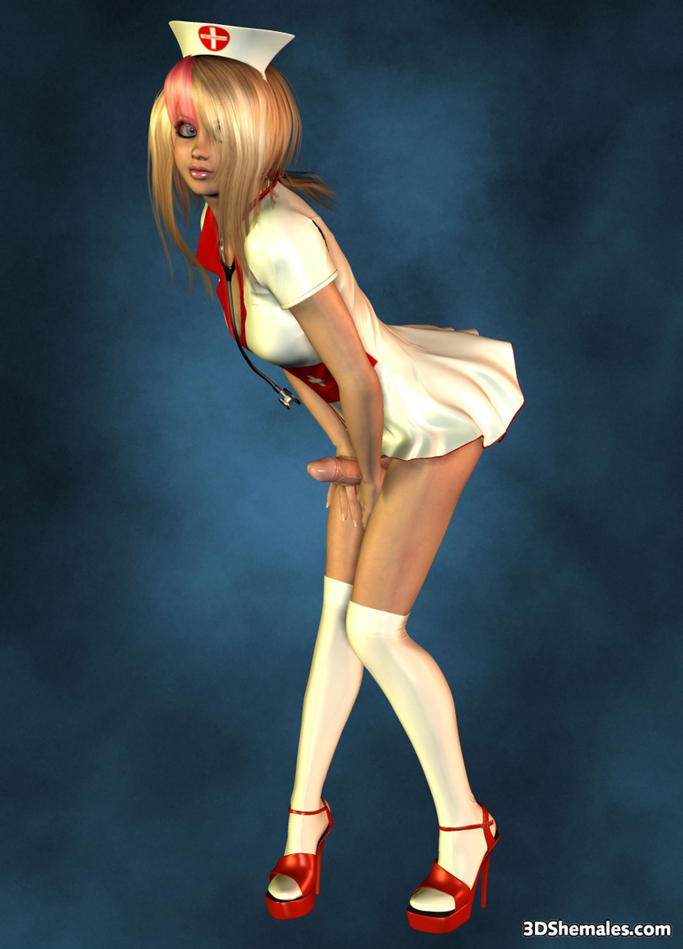 Sexy Nurse Cartoon - Sexy blond 3D shemale as a nurse - Cartoon Porn Pictures - Picture 5