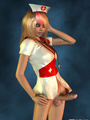 Sexy blond 3D shemale as a nurse - Picture 6