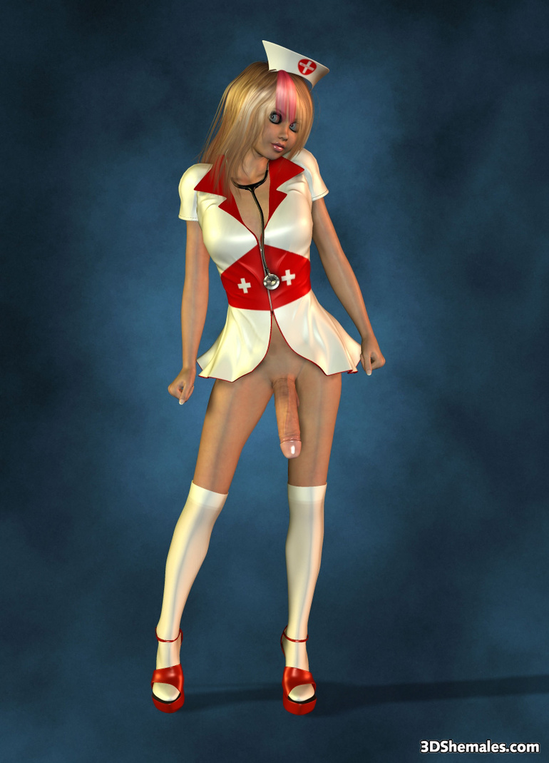 Sexy blond 3D shemale as a nurse - Cartoon Porn Pictures - Picture 7