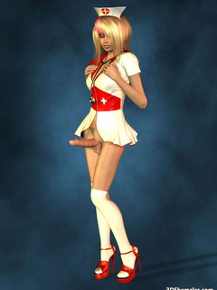 Sexy blond 3D shemale as a nurse - Cartoon Porn Pictures - Picture 9