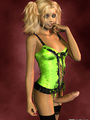 Teen blond 3D shemale in flurescent - Picture 5