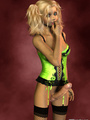 Teen blond 3D shemale in flurescent - Picture 6