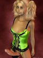 Teen blond 3D shemale in flurescent - Picture 7